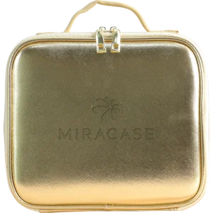 תיק איפור מחולק עם מראה ותאורת לד דגם MCB450 מבית MIRACASE בצבע זהב