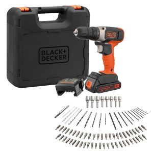 סט מקדחה/מברגה+78 אביזרים BLACK DECKER 18V